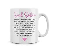 Rib ticklerz - Soul Sister Friendship Mug Best Friend Bestie Gift Colleague Birthday Christmas Xmas Present Besties Work Bestie Sister for Life Coffee Mugs Cup - MG482