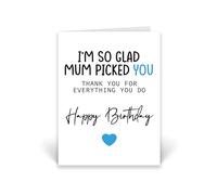 Rib Ticklerz - Stepdad Birthday Cards I'm So Glad Mum Picked You Thank You For Everything Mum's Partner Bonus Dad Best Stepdad Step Parent Daddy Step Dad - CD1084