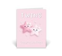 Rib ticklerz - Twin Girls Pregnancy Card - New Baby Cards - Twins Congratulations - Maternity Leave Card - Mummy To Be - Baby Shower Present Colleague Friend - CD526