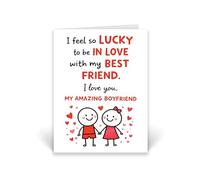 Rib ticklerz - Valentine's Day Cute Card for Boyfriend Partner Loved One Happy valentine's Day Amazing Boyfriend Best Friend Lucky In Love - CD1155