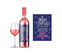 Rib Ticklerz - Wine Bottle Label Sticker Christmas Funny Sticker for Friends Good Friends are Like Stars Special Friend Colleague Xmas Friendship Besties - WLS82