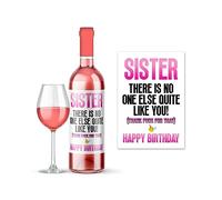 Rib Ticklerz - Wine Bottle Label Sticker Wine Bottle Funny Sticker for Sister Birthday Joke Present Novelty Gifts No One Else Like You Family Banter Jokes - WLS80