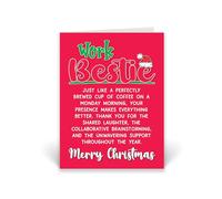 Rib Ticklerz - Work Bestie Colleague Christmas Card Merry Christmas Secret Santa Gifts Work Friend Coworker Present Cute Novelty Office Banter Men Women - CD993