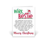 Rib Ticklerz - Work Bestie Colleague Christmas Card Merry Christmas Secret Santa Gifts Work Friend Coworker Present Funny Novelty Office Banter Men Women - CD952