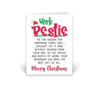 Rib Ticklerz - Work Bestie Colleague Christmas Card Merry Christmas Secret Santa Gifts Work Friend Coworker Present Funny Novelty Office Banter Women Men - CD992