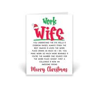 Rib Ticklerz - Work Wife Bestie Colleague Christmas Card Merry Christmas Secret Santa Gifts Work Friend Coworker Present Funny Novelty Banter Office Women - CD991