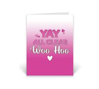 Rib ticklerz - Yay All Clear Woo Hoo Cancer Free Card - Cancer Survivor Card - Friend Relative Beat Cancer Card - All Clear Those Magic Words - You Beat It - CD192