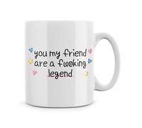 Rib ticklerz - You My Friend are A Fucking Legend Mug Funny Thank You Gifts Congrats Gift Friendship Present for Co-Worker Work Bestie Colleague Tea Cups - MG571