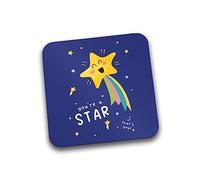 Rib Ticklerz - You're A Star Coaster Appreciation Best Friend Colleague Cute Star Mug Coaster Thank You Congratulations Graduation Well Done Boss Employee - DC155