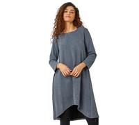 Ribbed Asymmetric Stretch Jersey Dress Roman Dark Grey 18