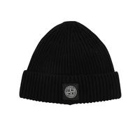 Ribbed Beanie - male - Stone Island - Accessories - Black - ONE SIZE - Accessories ONE SIZE