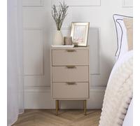 Ribbed Bedside Table Modern Bedroom 3 Draw Office Nightstand OHS Natural One Size
