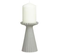 Ribbed Candle Stick With Candle - Grey - This Stylish Ribbed Candle Stick With Candle Makes A Fabulous Decorative Addition To Your Home - Perfect For Creating An Eye-catching Setting.