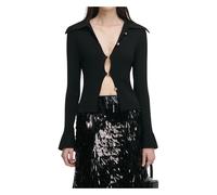 Ribbed Cardigan - female - Self Portrait - Cardigans - Black - M - Knitwear M