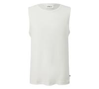 Ribbed Cotton Blend T-Shirt with Round Neck s.Oliver Beige XL