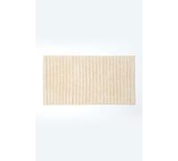 (Cream, Bath Mat) Ribbed Cotton Spa Style Bath Mat