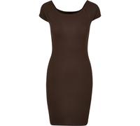 Ribbed dress with bare shoulders for women Urban Classics Marron 3XL