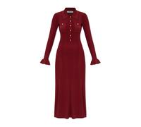 Ribbed Dress With Pockets, female, Self Portrait, Knitted Dresses, Red, M, Dresses M