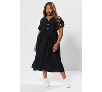 Ribbed Frill Midaxi Dress Yours Black 16