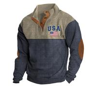 Ribbed Graphic Sweatshirts for Men Aesthetic Trendy Corduroy Outfits Western Casual Long Sleeve Stand Collar Hoodies Cartoon Loose Fit Backwoods Vintage Tunic Sweatshirts Anime Soft Blue