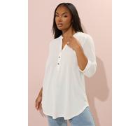 Ribbed Half Placket Shirt Yours White 20