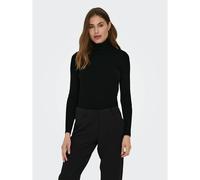 Ribbed High Neck Jumper Black