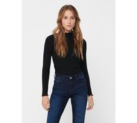 Ribbed High Neck T-Shirt Black