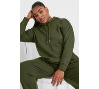 Yours Curve Green Ribbed Hoodie - Women's - Plus Size Curve