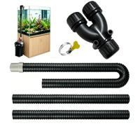 Ribbed Hose with Dual-Outlet Y-Splitter for Fluval Canister Filter, for 106 | 107 206 207 304 305 306 405 406 407 Aquarium Canister Filter Hose, with 3 Ribbed Hose (Two 3.3ft + One 6.6ft) and Y-Splitter