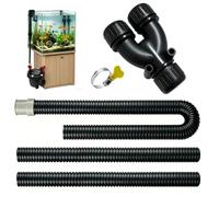 Ribbed Hose with Dual-Outlet Y-Splitter for Fluval FX6 FX4 Canister Filter