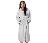 Ribbed Hydro Cotton Unisex Bathrobes Pure 100% Cotton Highly Absorbent Super Soft 600 GSM Hooded Dressing Gowns Housecoat Women Men Nightwear Robes (UK, Alpha, S, M, Regular, Regular, Silver)