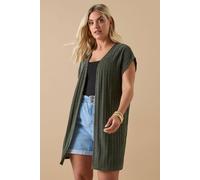 Yours Curve Green Ribbed Jersey Cardigan - Women's - Plus Size Curve