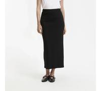 Ribbed Jersey Tube Midaxi Skirt Black
