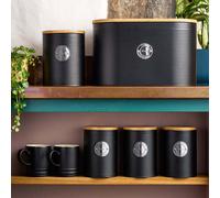 Ribbed Kitchen Storage Cannister 5pc Set Tea Coffee Sugar Bread Bin 9 Colours