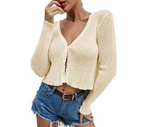 Ribbed Knit Cardigan, Short Thin Cardigans For Women, Casual Going Out Cropped Cardigan, Classic Round Neck Dress Coverup, Lightweight Thin Knitwear, Fashion Breathable Sheer Cardigans
