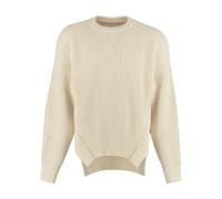Ribbed Knit Crewneck Jumper - male - Jil Sander - Round-neck Knitwear - Beige - M - Knitwear M