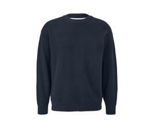 Ribbed Layered Knit Pullover QS Bleu 2XL