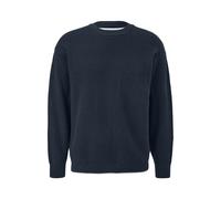 Ribbed Layered Knit Pullover QS Bleu XL