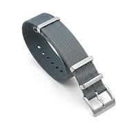 Ribbed Military Nylon Watch Straps | 20mm Grey | Ridged Woven Fabric | Colourful Double Pass Band | Heavy Duty Brushed Stainless Steel Buckle & Fittings (Gray, 20 mm)