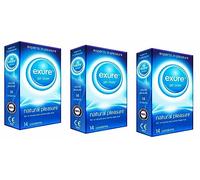 Ribbed, Natural & Flavoured by EXURE Condoms| Discreet Packaging 14/28/42pk Secure Condoms (Natural, 42pk)