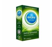 Ribbed, Natural & Flavoured by EXURE Condoms| Discreet Packaging 14/28/42pk Secure Condoms (Ribbed, 14pk)