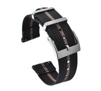 Ribbed Nylon Strap 18mm 20mm22mm Qucik Release Nylon Watch Band Fabric Military Wristbelt Sport Wrist Bracelet(Black khaki,20mm)