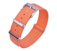 Ribbed Nylon Watch Band - Adjustable Braided Strap For 18mm 20mm 22mm Watches(Orange,20mm)