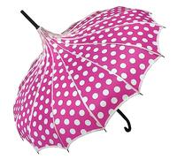 Ribbed Polka Dot UVP Pagoda by Soake - Pink with White Dots
