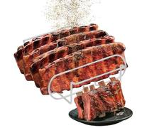 Ribbed Rack - Steel Roasting, Meat Roast Stand, BBQ Roasting Stand Made of Carbon Steel, Steak Holder, Grilling Meat Frame for Roasting, , Grill for Camping, Garden Grill, Kitchen