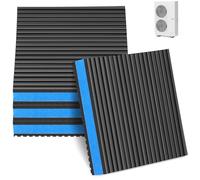 Ribbed Rubber Vibration Damping Pads 4 Pcs Heavy Duty for Equipment | Blue Synthetic Rubber, Noise Reduction and Stabilisation, Garage Workshop Use for Compressors and Workbench Machines