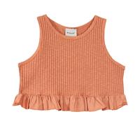 Ribbed ruffled top Zoé Organic cotton Orange 6 years