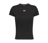 Ribbed Short Sleeve T-shirt - female - Tommy Hilfiger - T-Shirts - Black - XL - Tops XL