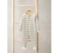 Ribbed Stripe Sleepsuit GREY Tiny Baby