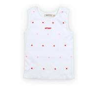 Ribbed Tank Top Petunia Hearts White 4 years